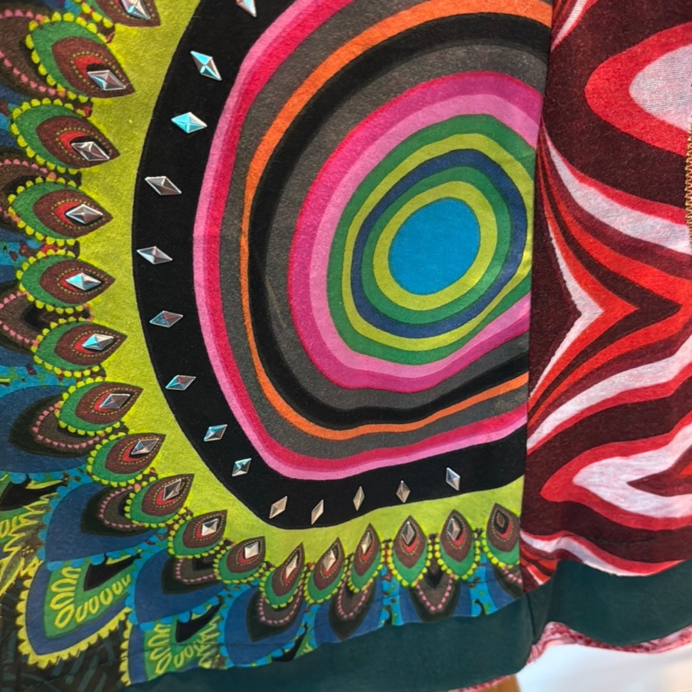 Desigual Boho colorful Sleeveless V-Neck Sundress with beading details. - Picture 5 of 13